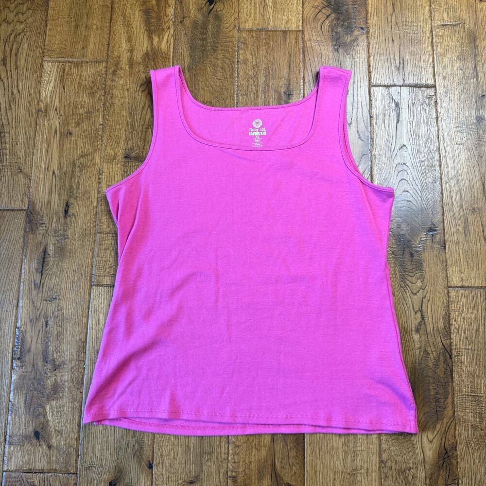 Ruby Rd Fuchsia Button Up Top and Tank Womens 16 XL Eyelet Coastal Cottagecore - Picture 7 of 9